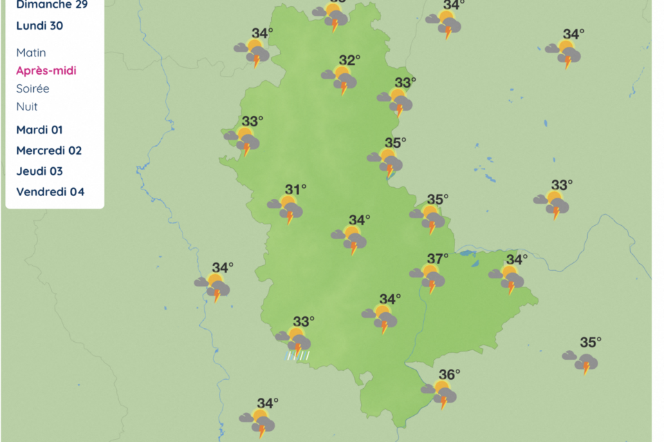 Des orages sont annoncés ce lundi sur le Rhône.