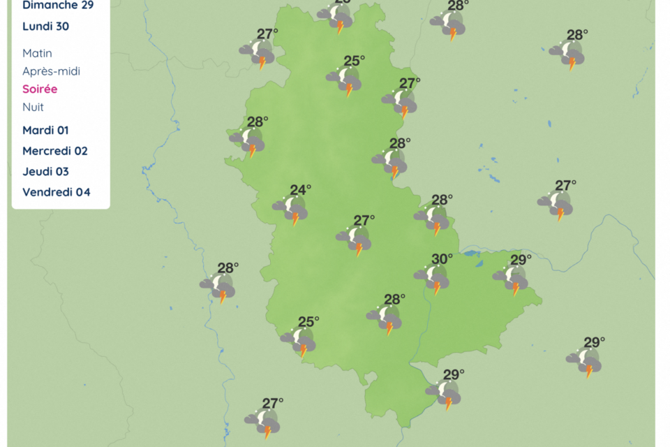 Des orages sont annoncés ce lundi sur le Rhône.