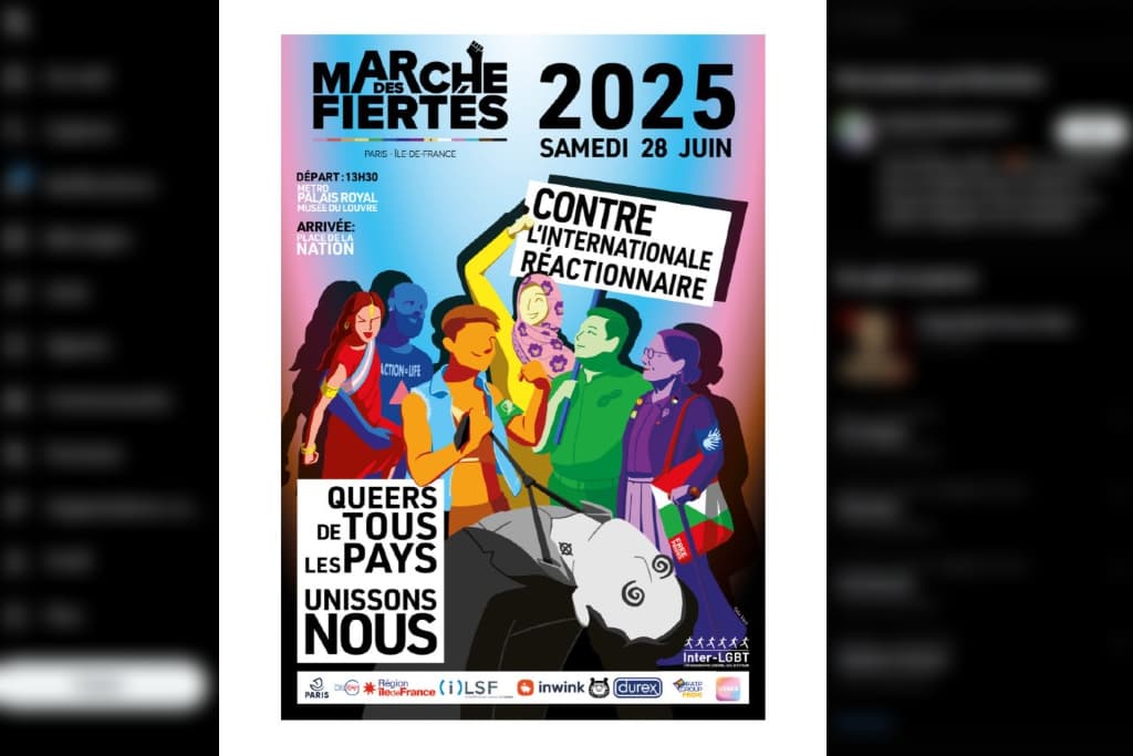 L’affiche de la marche des fiertés 2025. Photo © Capture d’écran DILCRAH