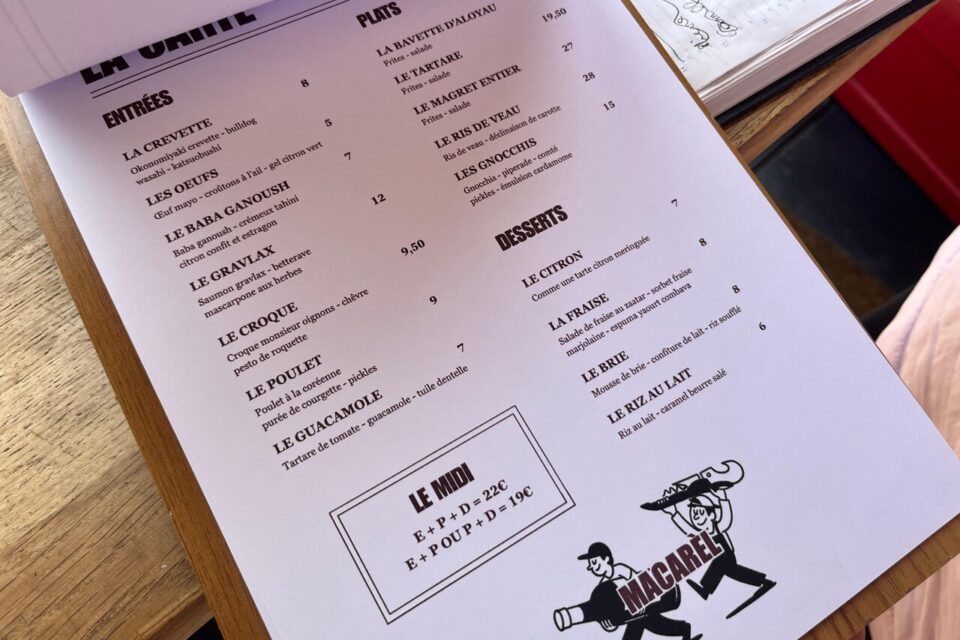La carte de Macarèl.