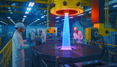 Illustration de la production de nickel à partir de plasma d'hydrogène dans un four à arc. Image réalisée par IA.