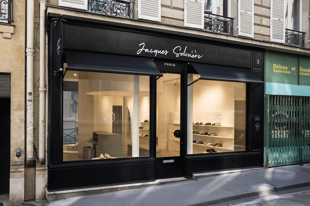Façade de la nouvelle boutique parisienne Jacques Solovière