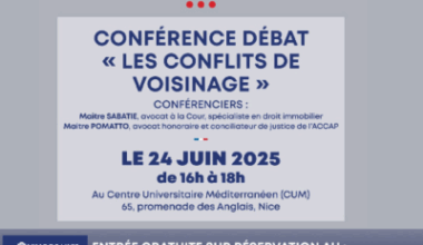 NICE : Conférence-débat sur les conflits de voisinage au CUM