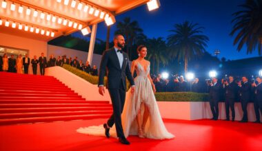 Illustration de Karim Benzema et Lyna Khoudri sur le tapis rouge du Festival de Cannes. Image réalisée par IA.