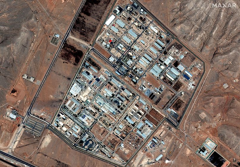 Photo satellite de Maxar Technologies montrant l'usine d'enrichissement d'uranium d'Ispahan après des frappes le 14 June, 2025