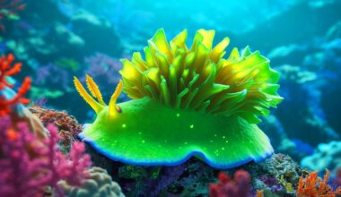 Illustration de la limace de mer Elysia crispata utilisant des chloroplastes volés pour la photosynthèse. Image réalisée par IA.