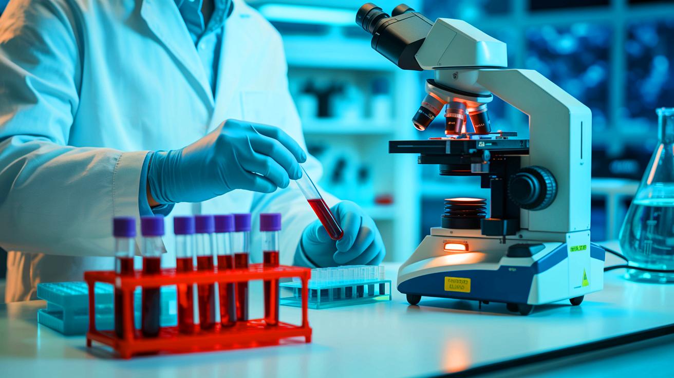 Illustration de la détection précoce des cancers grâce à un test sanguin innovant. Image réalisée par IA.