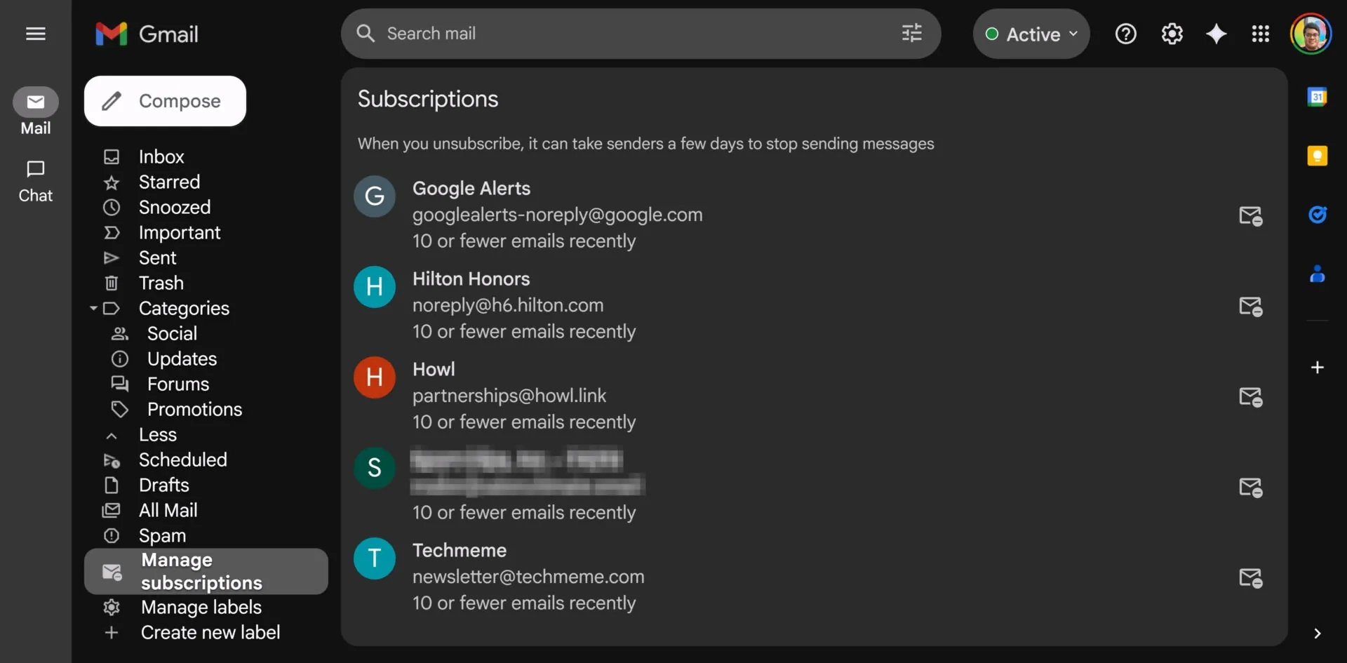 Gmail Web Gerer Abonnements