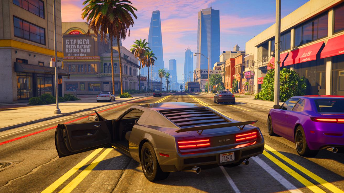 Illustration de l'anticipation autour de GTA 6 et des améliorations attendues par rapport à GTA 5. Image réalisée par IA.