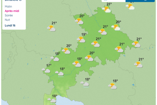 Les prévisions en Haute-Garonne cet après-midi. (© Capture d'écran Météo France)