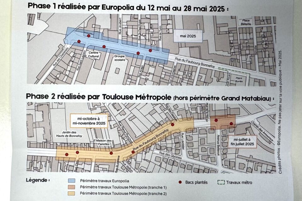 Les deux phases de la végétalisation du Faubourg Bonnefoy