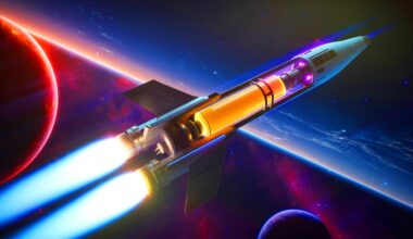 Illustration de la propulsion nucléaire thermique utilisant de l'uranium liquide pour l'exploration spatiale. Image réalisée par IA.