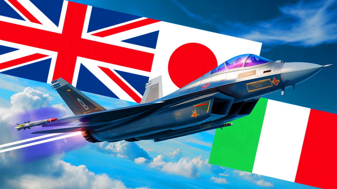 Illustration de la future collaboration potentielle entre le Royaume-Uni et le Canada dans le développement d'un avion de combat de sixième génération. Image réalisée par IA.