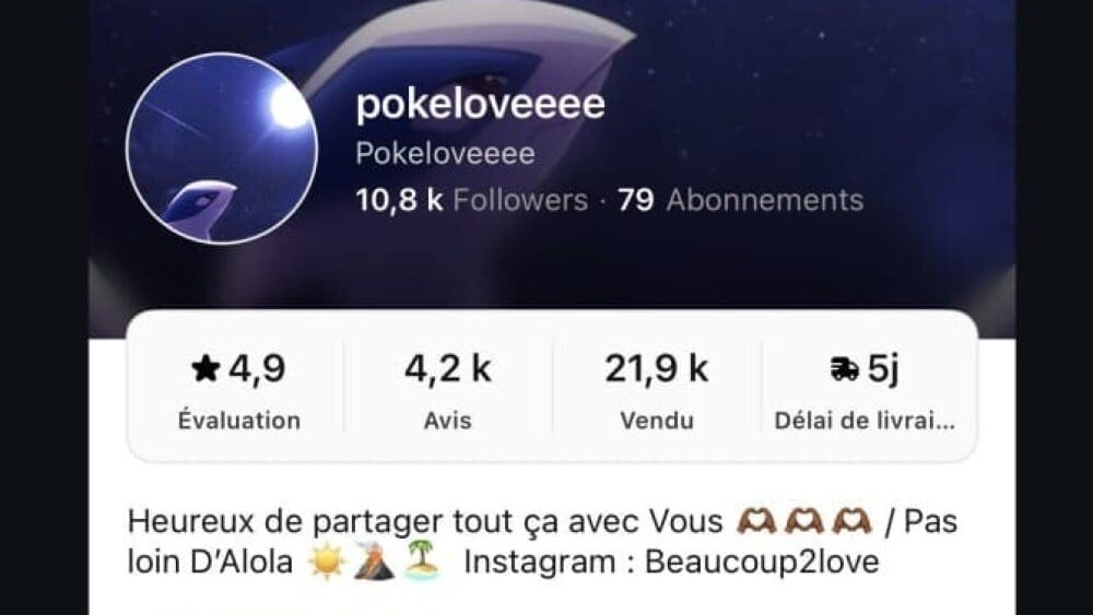 Le profil de l’escroc sur Whatnot avant d’être banni.