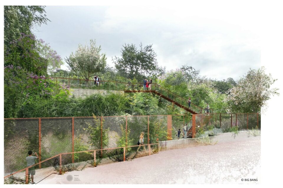 Voici une vue du parc des Balmes, imaginé par le maître d'œuvre BIG BANG.