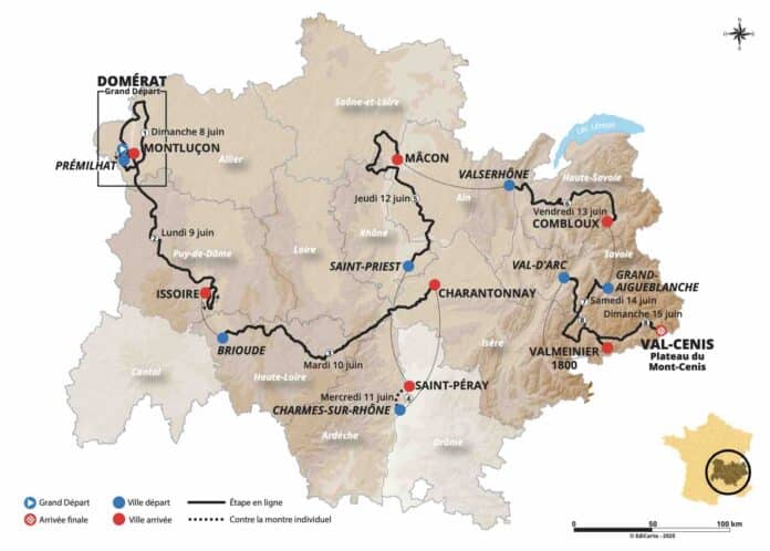 Parcours Critérium du Dauphiné 2025