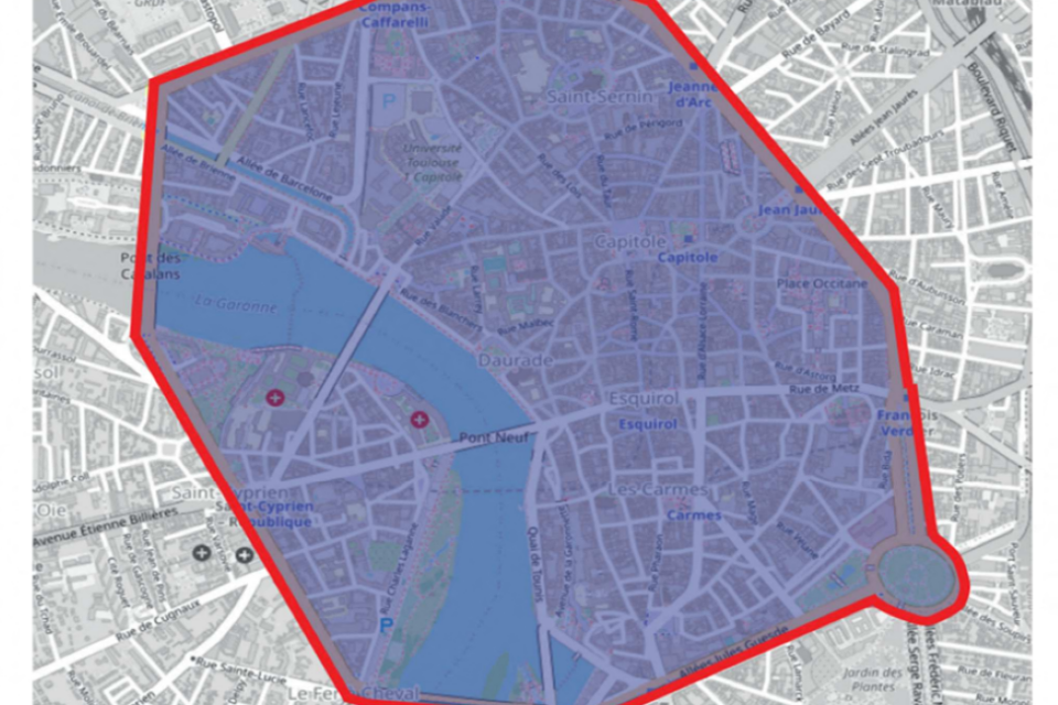 Voici le périmètre d'interdiction de manifester dans le cadre d'un rassemblement non déclaré.