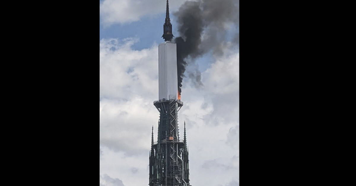 Seine-Maritime. L'incendie de la flèche de la cathédrale de Rouen est désormais éteint