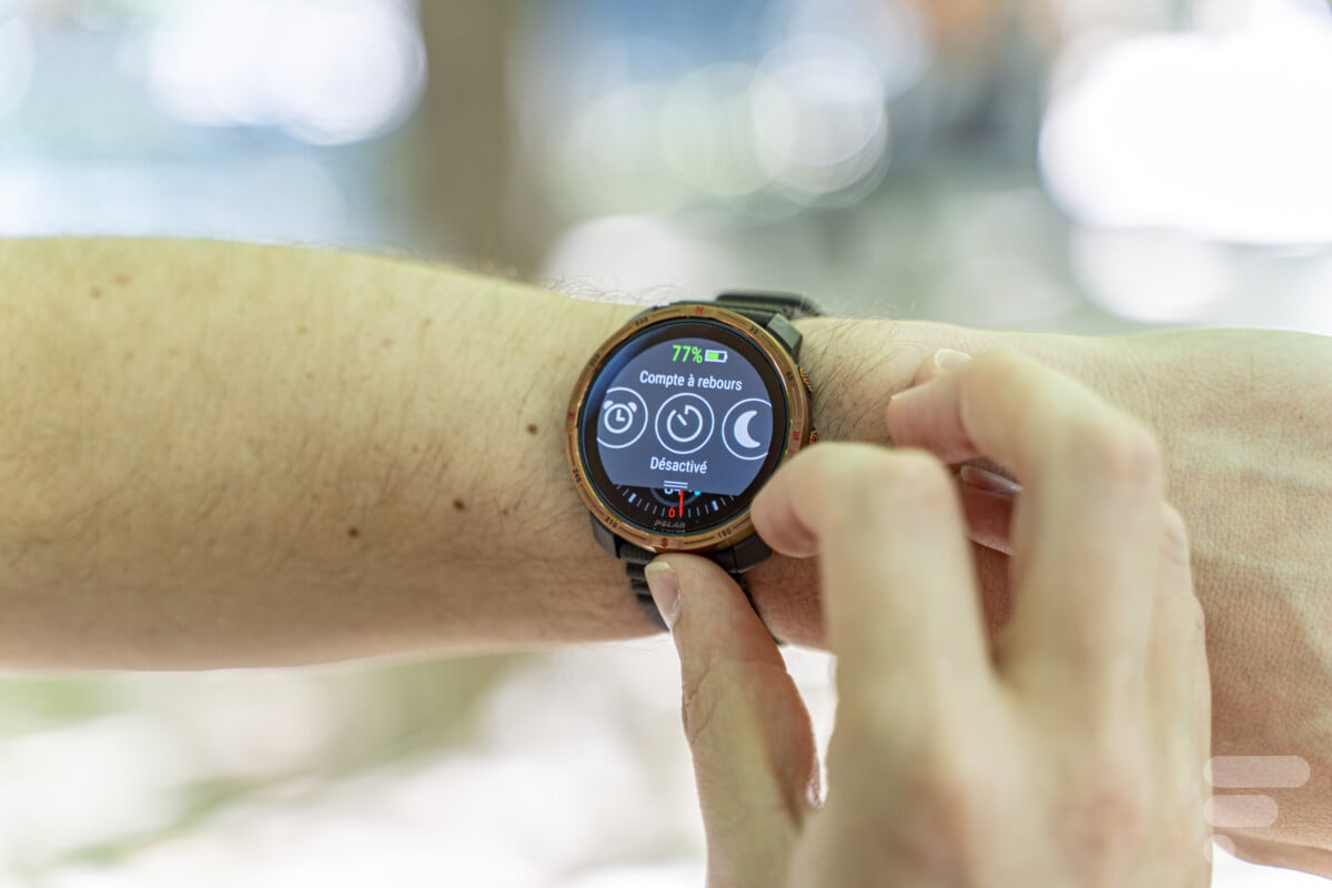 Les paramètres rapides sur la Polar Grit X2