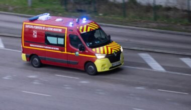 Rouen. En pleine nuit, une camionnette s'encastre dans une trémie : les pompiers interviennent