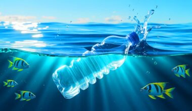 Illustration de l'innovation japonaise d'un plastique biodégradable en mer. Image réalisée par IA.