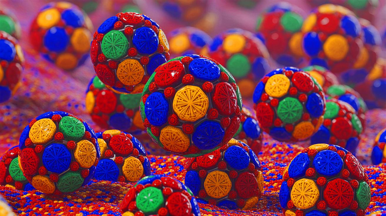 Illustration de quasicristaux et leur structure atomique complexe. Image réalisée par IA.