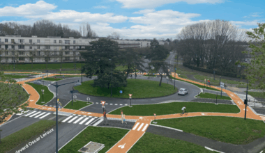 À Rennes, ce rond-point va être aménagé pour créer une piste cyclable et réduire la vitesse des voitures