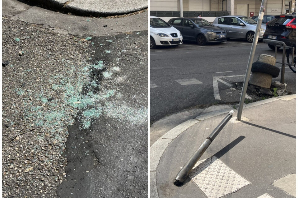 Les traces du dernier carambolage rue Saint-Nestor.