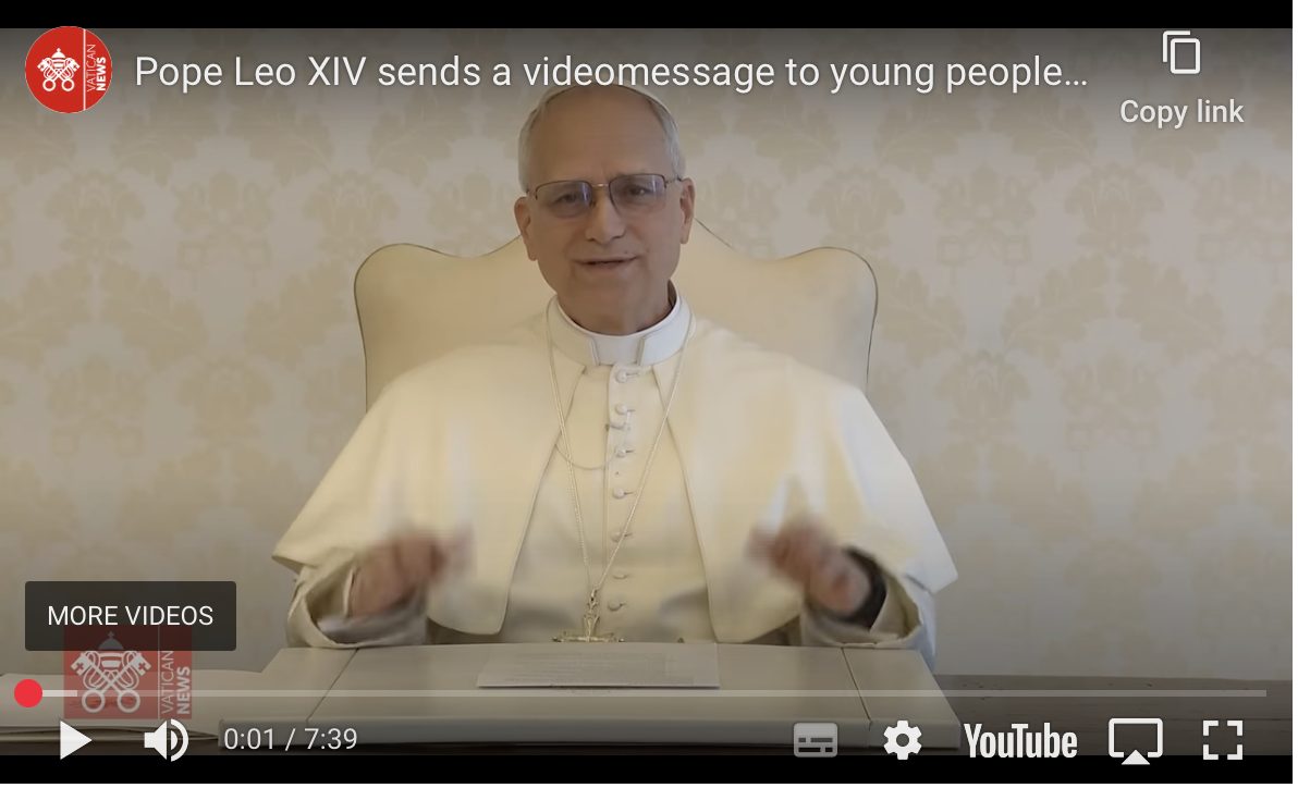 Le premier message vidéo du pape Léon XIV aux États-Unis sur YouTube
