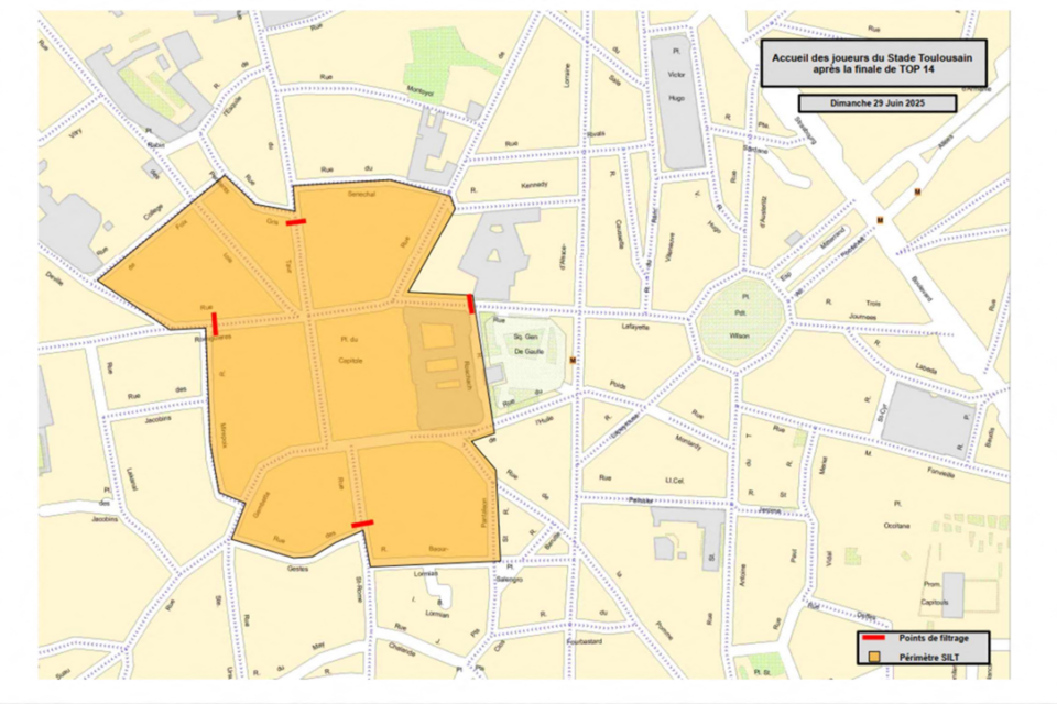 La carte du périmètre de sécurité.