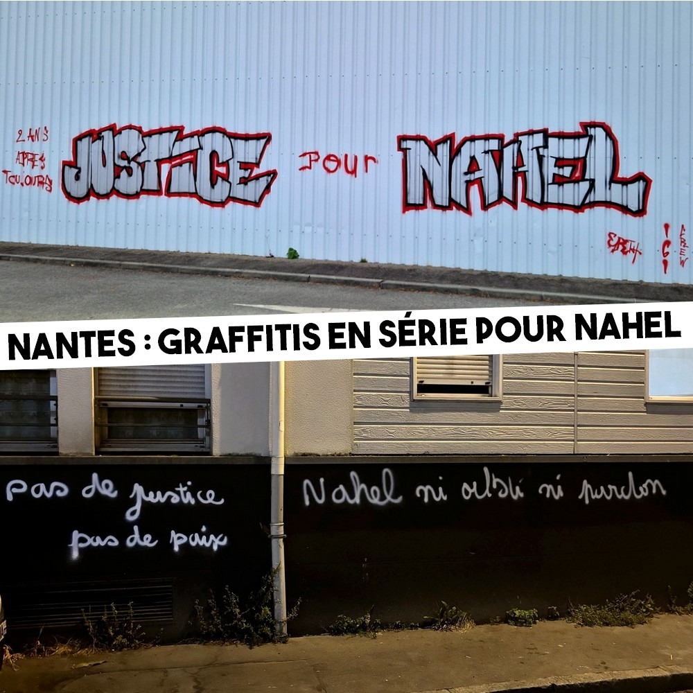 des graffitis fleurissent pour Nahel