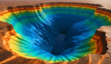 Illustration de la découverte d'un immense réservoir d'eau caché sous la surface terrestre. Image réalisée par IA.