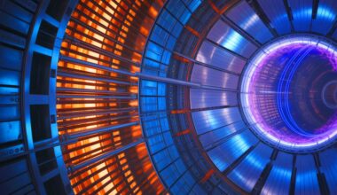 Illustration de l'intérieur d'un réacteur tokamak avec le radiateur à cible X-point. Image réalisée par IA.