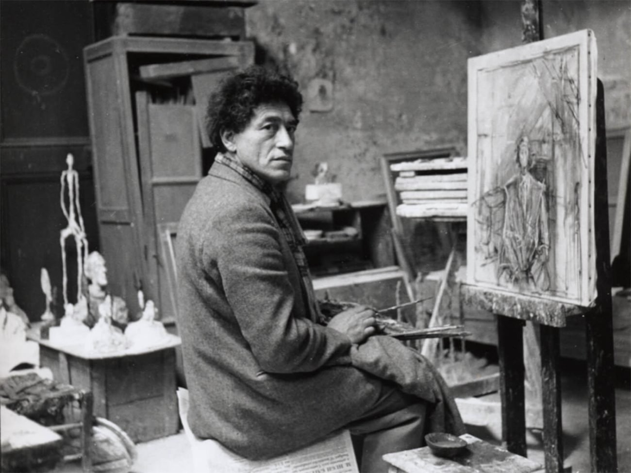 Alberto Giacometti dans son atelier