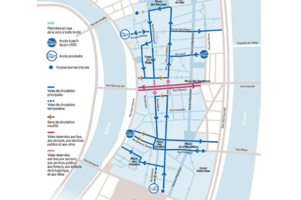 Voici le périmètre de la ZTL à Lyon.