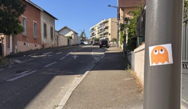 Près de Lyon. Oullins transformé en Pac-Man géant