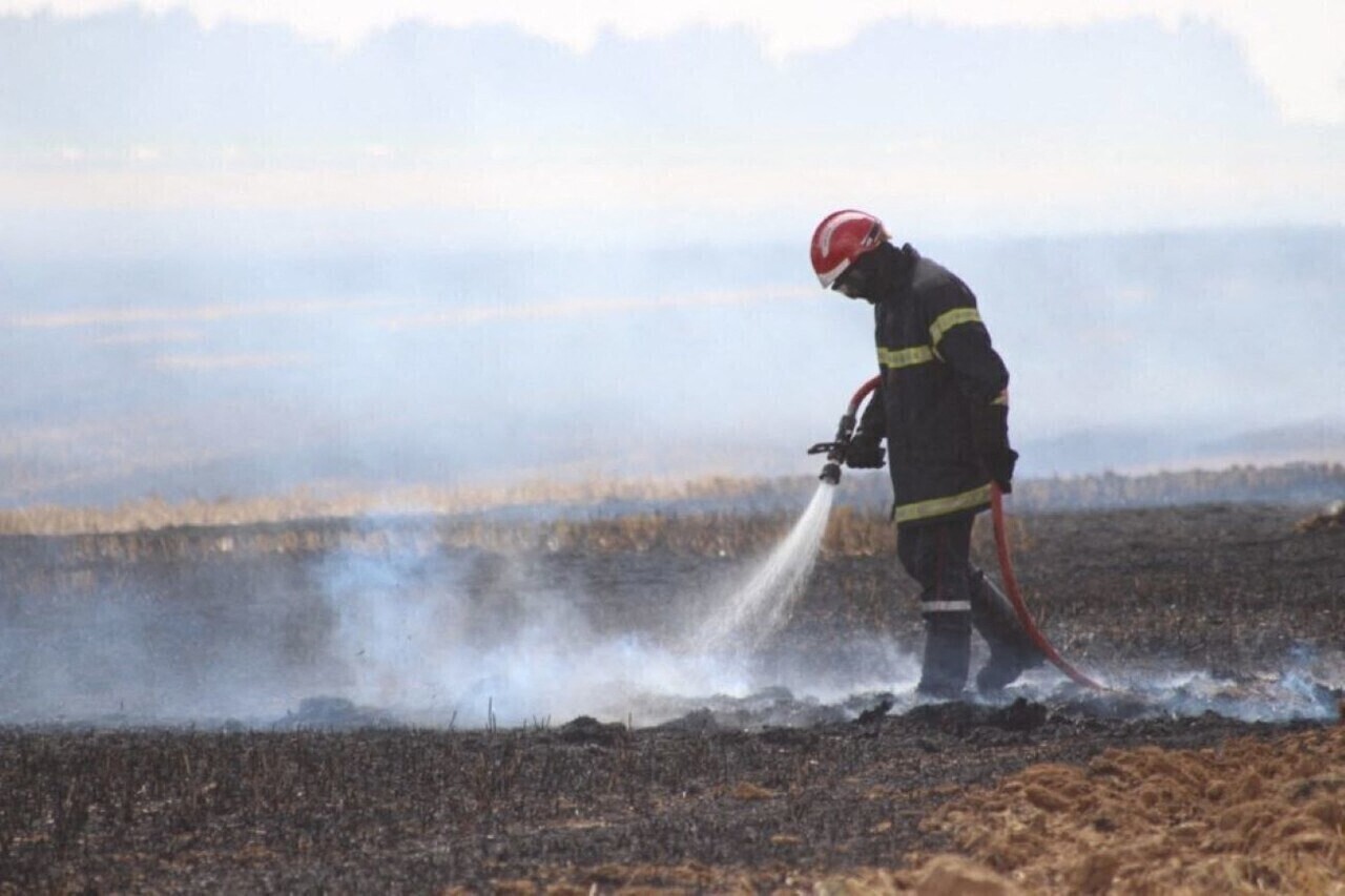 un feu d'herbe s'est déclaré sur un campus universitaire
