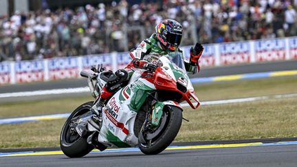 Le Français Johann Zarco lors du Grand Prix de France, du 9 au 11 mai 2025. (GIGI SOLDANO / AFP)