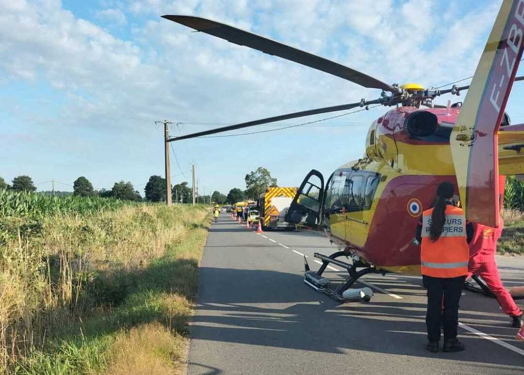 grièvement blessé dans un accident, un conducteur héliporté vers le CHU de Rennes