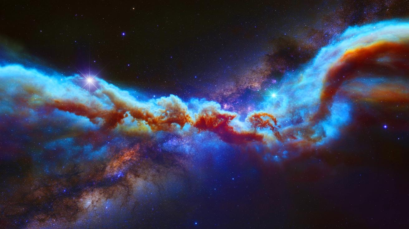 Illustration de la découverte d'un nuage moléculaire géant dans la Voie lactée. Image réalisée par IA.
