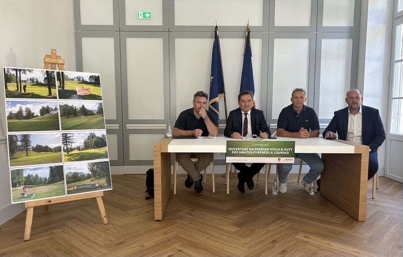 Présentation du pitch and put aménagé sur le parcours du gol f de Lourdes.