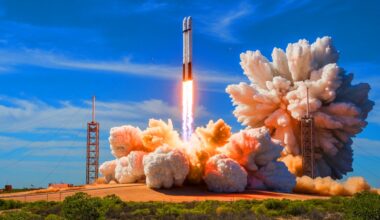 Illustration de l'explosion d'un prototype de fusée Starship de SpaceX au Texas. Image réalisée par IA.