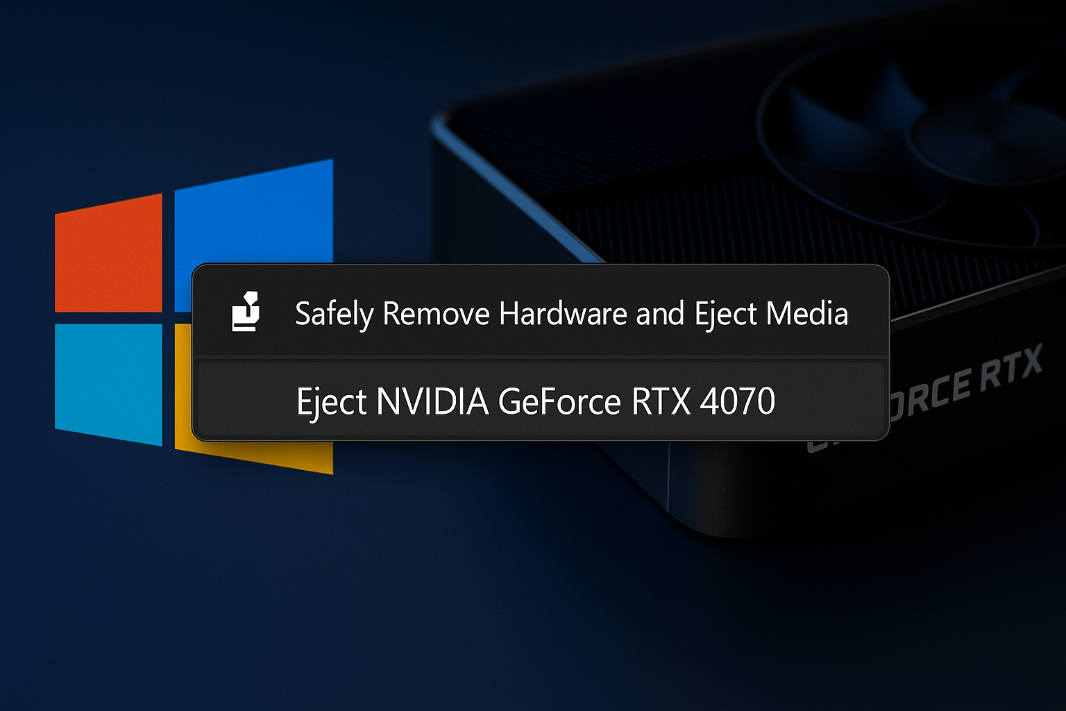 Et maintenant, Windows 11 vous propose d'éjecter votre GPU...
