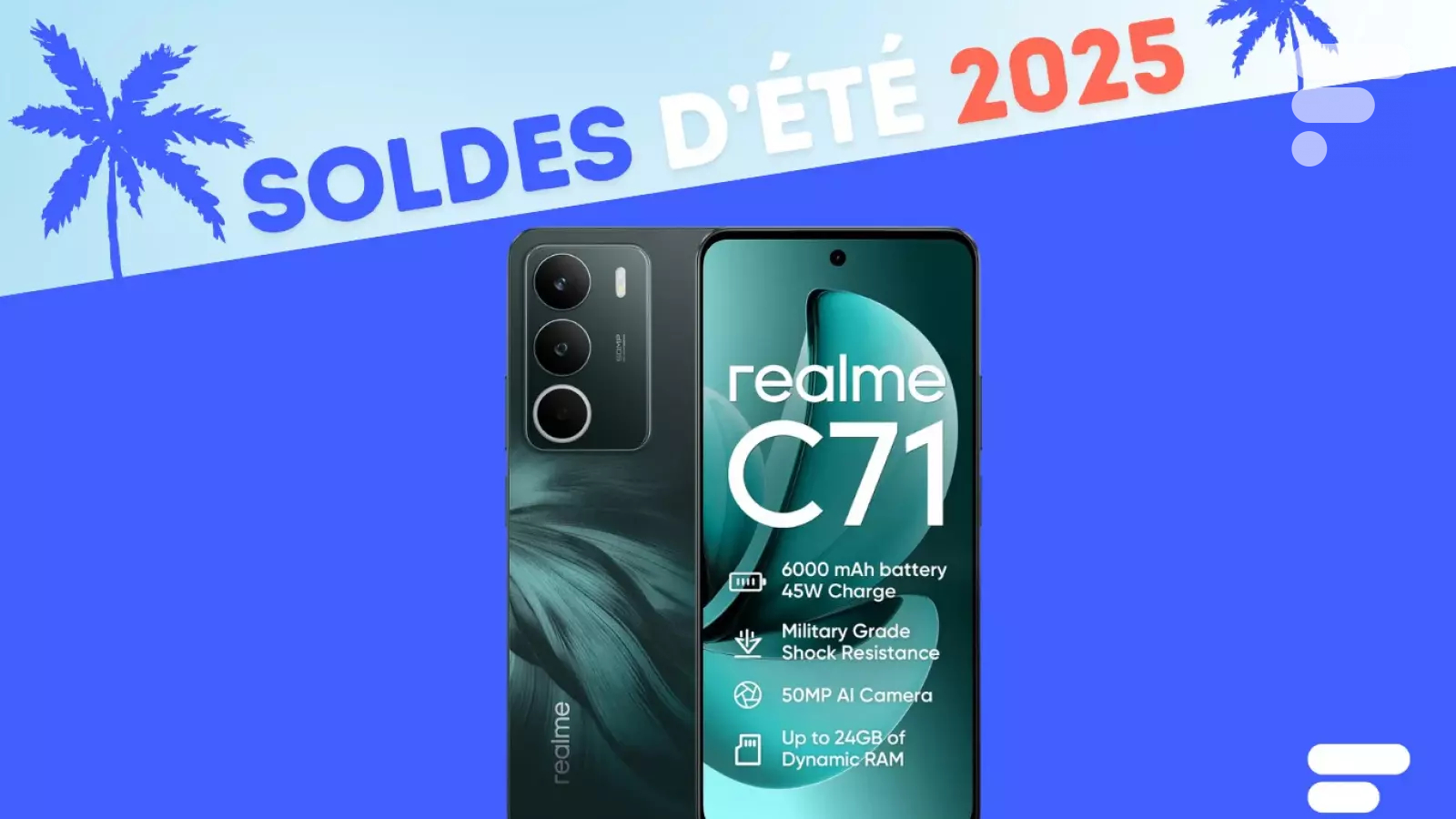 Moins de 130 € pour un smartphone avec écran 120 Hz et charge rapide 45 W, c'est l'offre sur le Realme C71 pendant les soldes Amazon