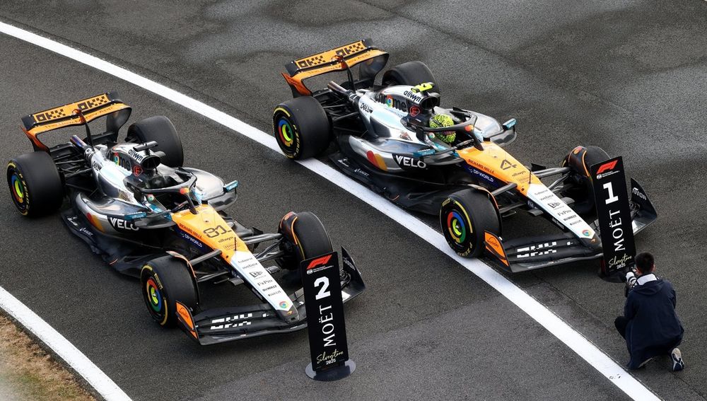 Lando Norris après sa victoire à Silverstone.