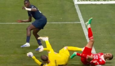 en images, la terrible blessure à la cheville de l’Allemand Musiala après un choc avec Donnarumma