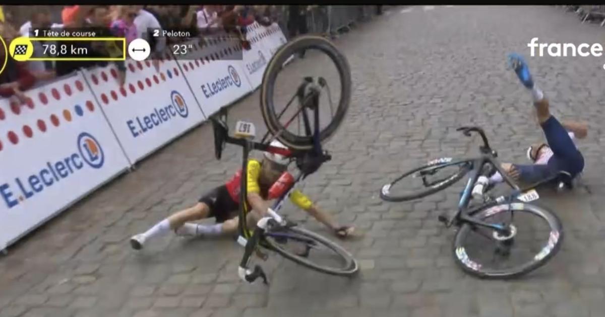 en vidéo, la terrible chute entre deux coureurs français en plein sprint sur les pavés