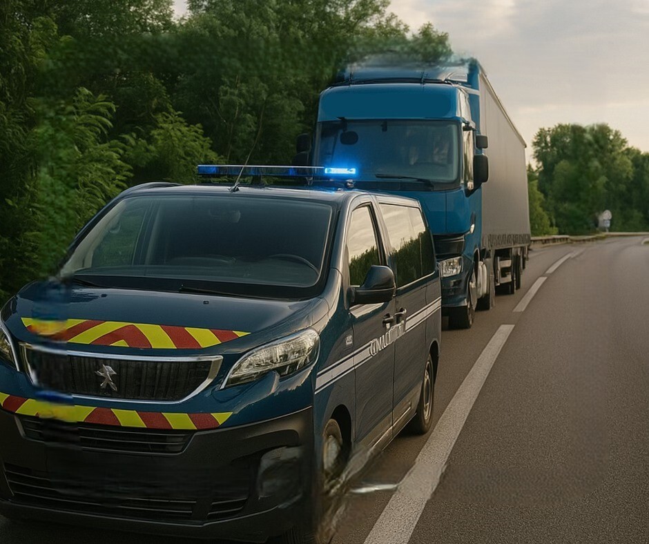 les gendarmes interceptent un dangereux camion sur l'autoroute