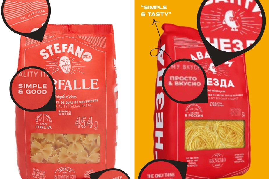 L’emballage des pâtes Stefano plagié en Russie