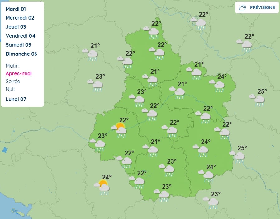 Les températures annoncées dimanche tranchent avec la canicule en cours. Un épisode pluvieux pourrait faire chuter le thermomètre à 22 °C.